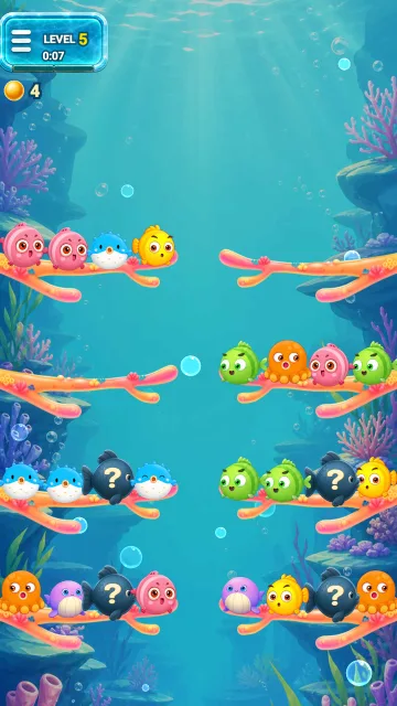 Official Level 5 gameplay capture featuring mystery fish